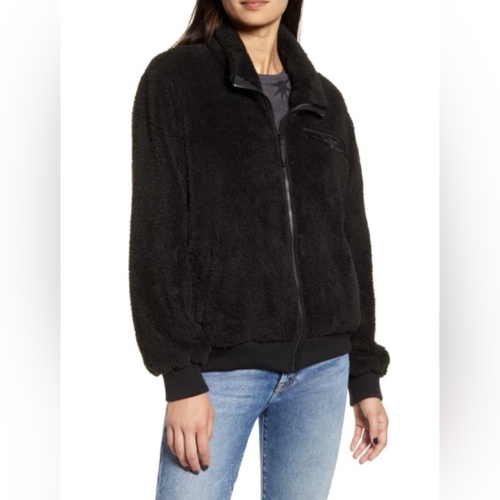 Rails Austin Sherpa Teddy Jacket in Black - Size S - Picture 2 of 5